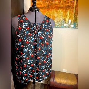 Plus size toward red, white and blue tank top. Size 3X.